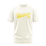 Custom Cream Light Yellow T-Shirt