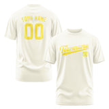 Custom Cream Light Yellow T-Shirt