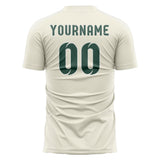 Custom Cream Blue Green Soccer Jersey