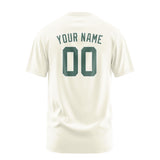 Custom Cream Blue Green T-Shirt