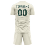 Custom Cream Blue Green Soccer Set