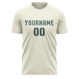 Custom Cream Blue Green Soccer Jersey