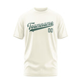 Custom Cream Blue Green T-Shirt