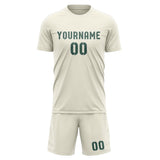 Custom Cream Blue Green Soccer Set