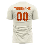 Custom Cream Orange Soccer Jersey