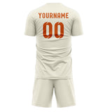 Custom Cream Orange Soccer Set