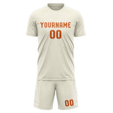 Custom Cream Orange Soccer Set