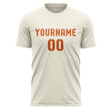 Custom Cream Orange Soccer Jersey