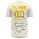 Custom Cream Gold Soccer Jersey