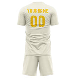 Custom Cream Gold Soccer Set