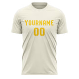 Custom Cream Gold Soccer Jersey
