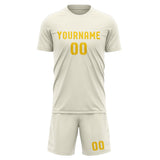 Custom Cream Gold Soccer Set