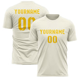 Custom Cream Gold Soccer Jersey