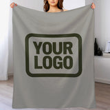 Custom Gray Dark Olive Blanket