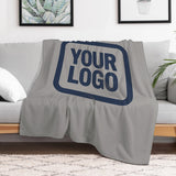 Custom Gray Navy Blue Blanket