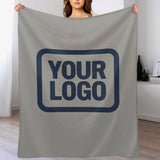Custom Gray Navy Blue Blanket