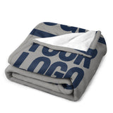 Custom Gray Navy Blue Blanket