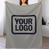 Custom Gray Steel Blue Blanket