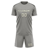 Custom Gray Cream Soccer Set