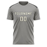 Custom Gray Cream Soccer Jersey