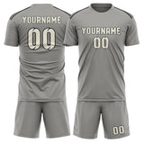 Custom Gray Cream Soccer Set
