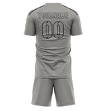 Custom Gray Gray Soccer Set