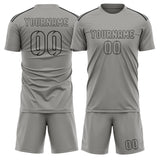 Custom Gray Gray Soccer Set