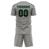 Custom Gray Green Soccer Set