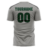 Custom Gray Green Soccer Jersey