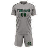 Custom Gray Green Soccer Set