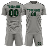 Custom Gray Green Soccer Set
