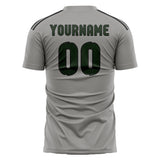 Custom Gray Dark Green Soccer Jersey