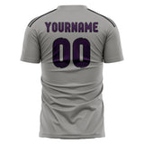 Custom Gray Purple Soccer Jersey