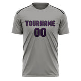 Custom Gray Purple Soccer Jersey