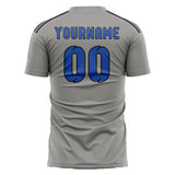 Custom Gray Sky Blue Soccer Jersey