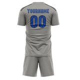 Custom Gray Sky Blue Soccer Set