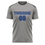 Custom Gray Sky Blue Soccer Jersey