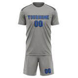Custom Gray Sky Blue Soccer Set