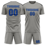 Custom Gray Sky Blue Soccer Set