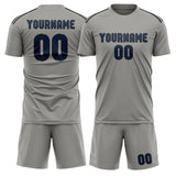 Custom Gray Blue Soccer Set
