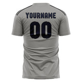 Custom Gray Navy Soccer Jersey