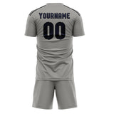 Custom Gray Navy Soccer Set