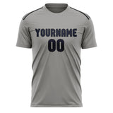 Custom Gray Navy Soccer Jersey