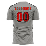 Custom Gray Orange Red Soccer Jersey