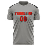 Custom Gray Orange Red Soccer Jersey