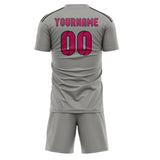 Custom Gray Pink Soccer Set