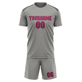 Custom Gray Pink Soccer Set