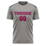 Custom Gray Pink Soccer Jersey