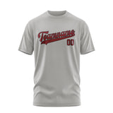Custom Gray Crimson Red T-Shirt