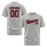 Custom Gray Crimson Red T-Shirt